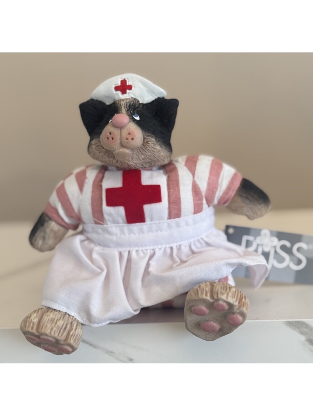 Nurse Cat Russ the Country Folks Beanbag Doll Shelf Sitter Veterinary Office